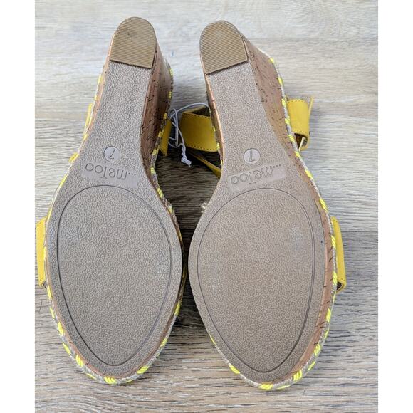 NEW Μe Τoo Montana Sandals 7 Yellow Mustard Platform Slingback Wedge Cork Jute - Picture 9 of 9